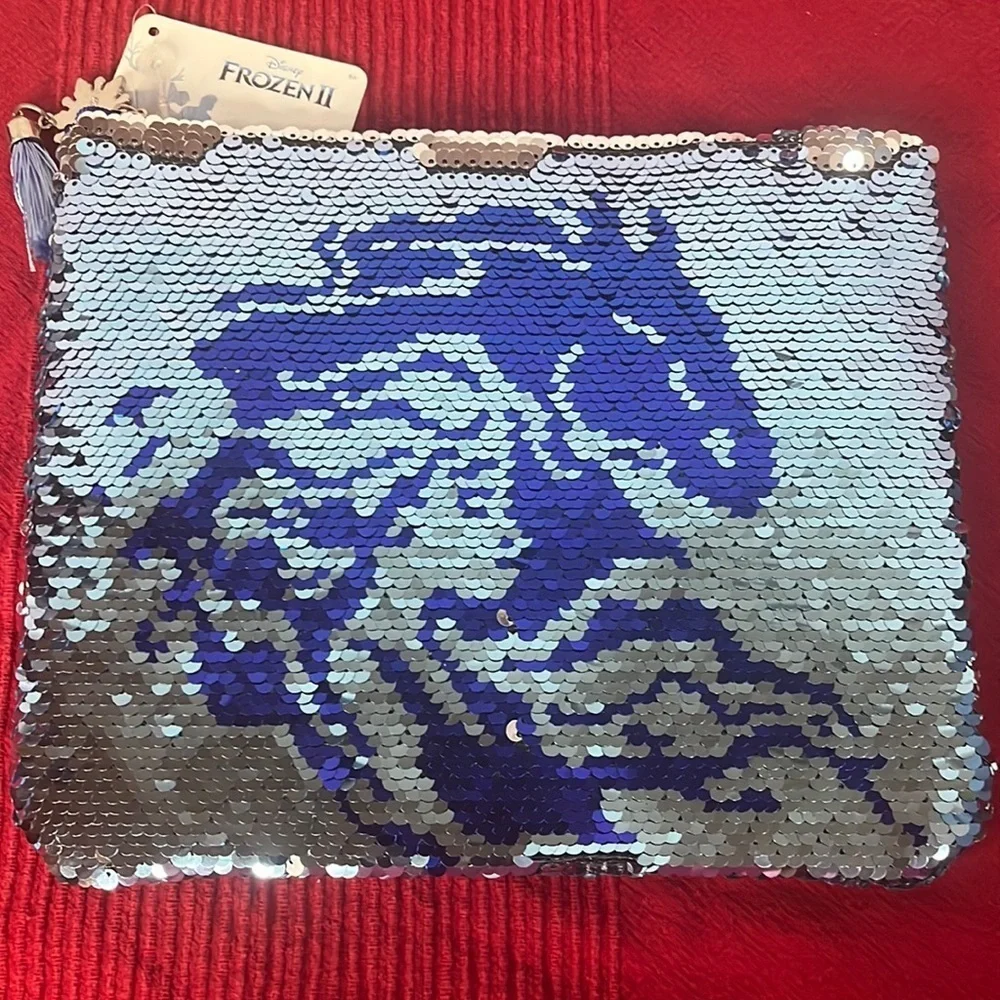 Disney’s frozen 2 pencil case flip sequin with charm NWT NEW